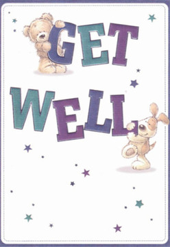Infused with the uplifting compassion Kenton is known for, this get well card delivers its message with childlike whimsy and gentle artistry. The centrepiece is a pair of adorable friends: a warm, rounded teddy clutching onto the word 'GET' as a playful puppy cozies itself against the bold 'WELL.' Their eyes twinkle with empathy and support, their fur illustrated so delicately you can almost feel its softness. Across a fresh, white canvas, deep purples and vibrant teals in the text give the design a sense of life and hope, while whimsical stars sparkle-each one offering a silent promise, much like handwritten notes found at local Kenton shops. There's a sense of careful composition here, reminiscent of bespoke flower arrangements crafted by Kenton florists and delivered across the area, from Northwick Park to Preston Road. Every brushstroke and colour is meant to soothe, reassure, and bring a dose of brightness, echoing the neighbourly support found throughout the Kenton community.